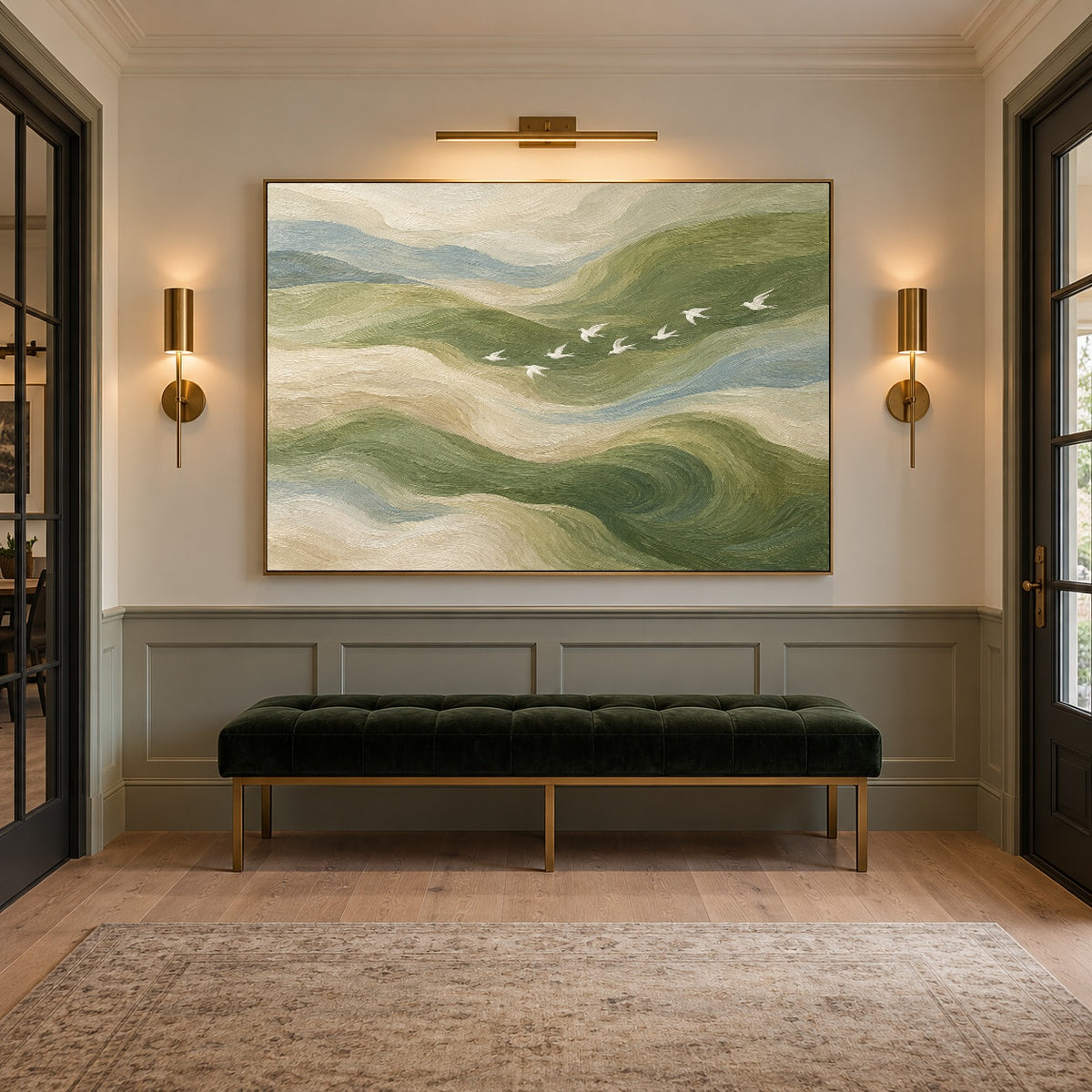 Currents of Quiet Flight - interior setting 08 - expressive contemporary art painting