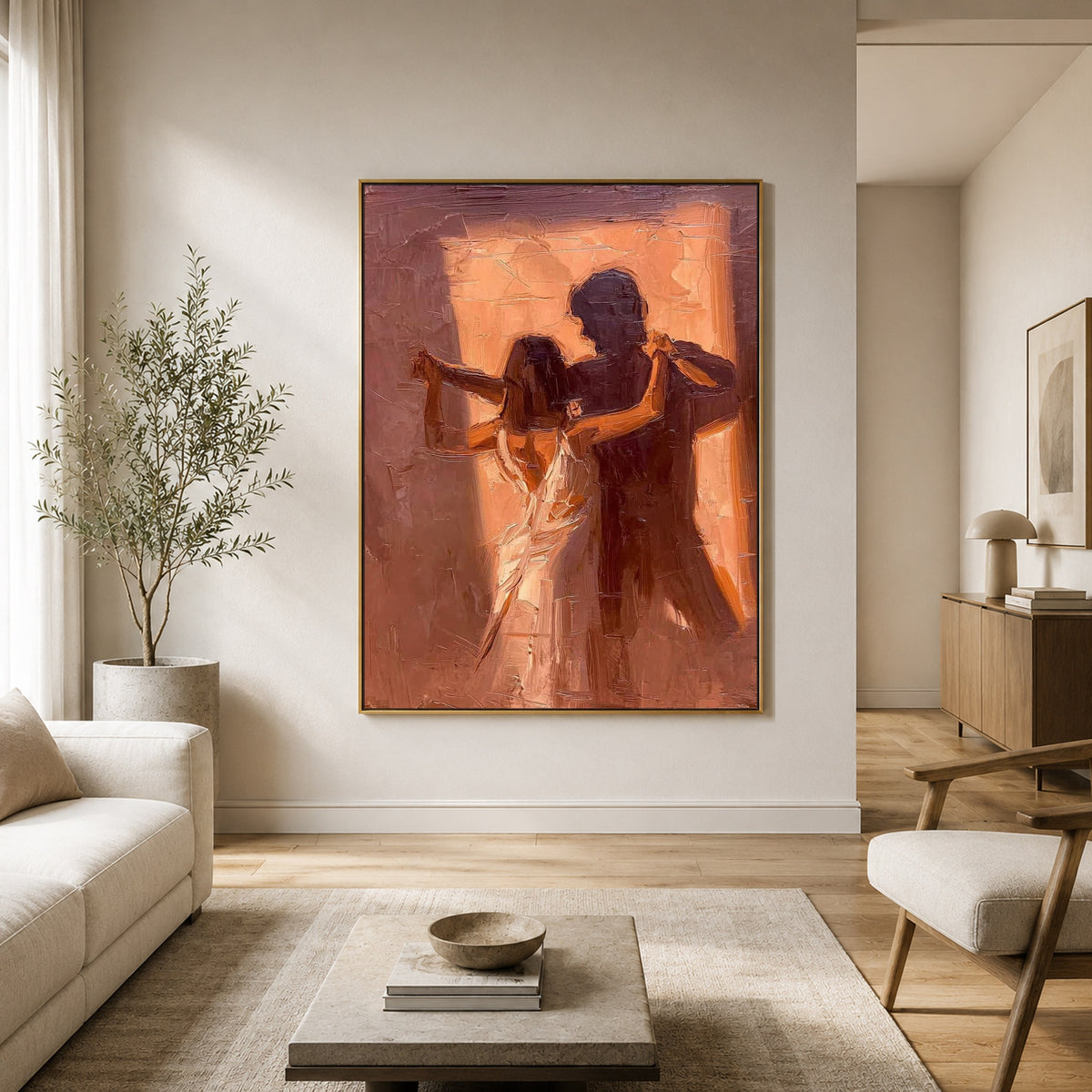 Dancing Past Sunset - interior setting 4 - expressive contemporary art painting