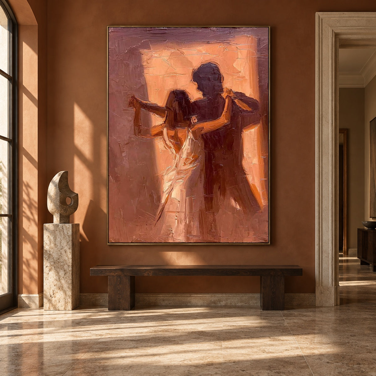 Dancing Past Sunset - interior setting 7 - expressive contemporary art painting