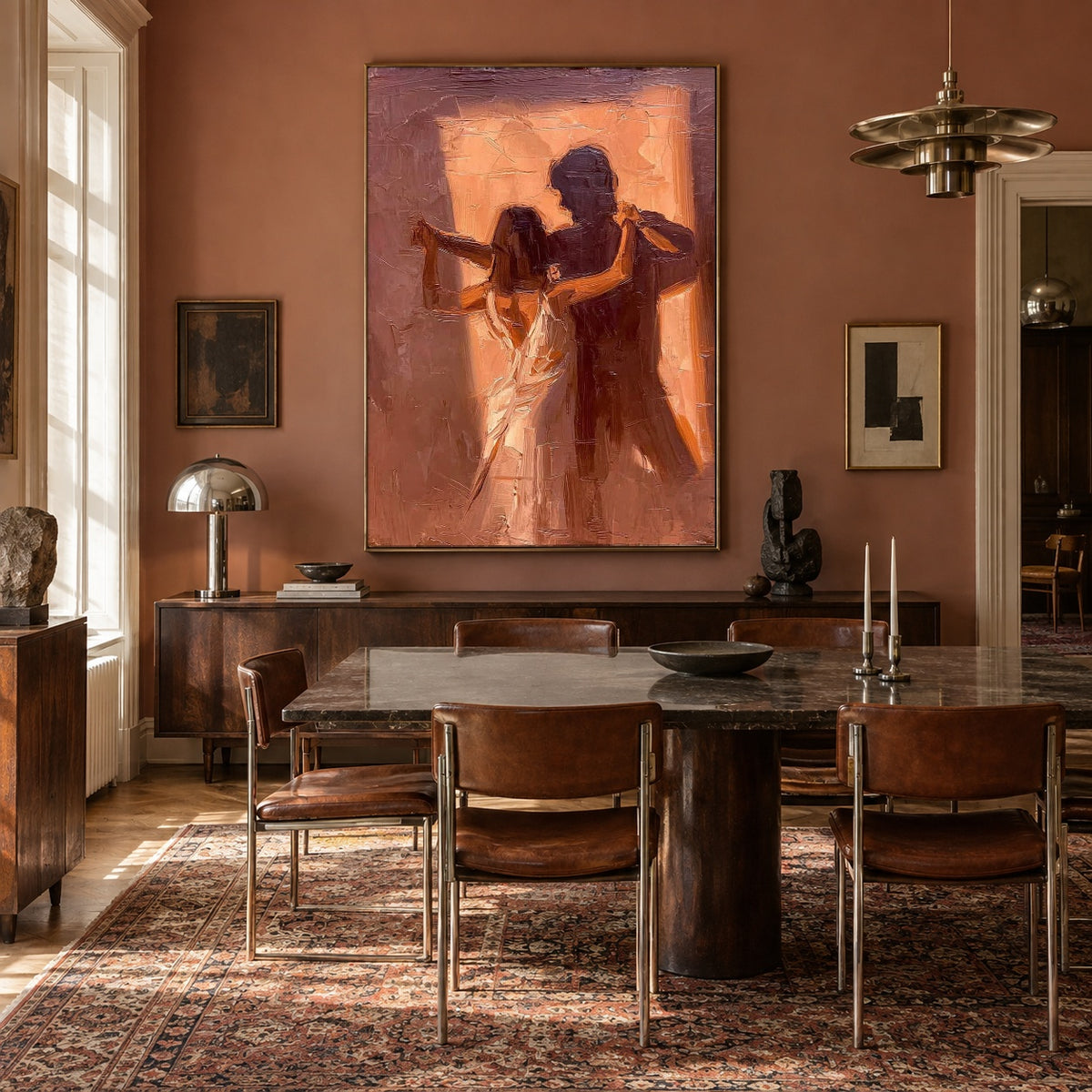 Dancing Past Sunset - interior setting 8 - expressive contemporary art painting
