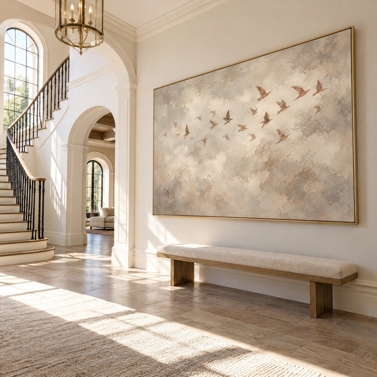 Drifting Into Gentle Light - oblique view - expressive contemporary art painting