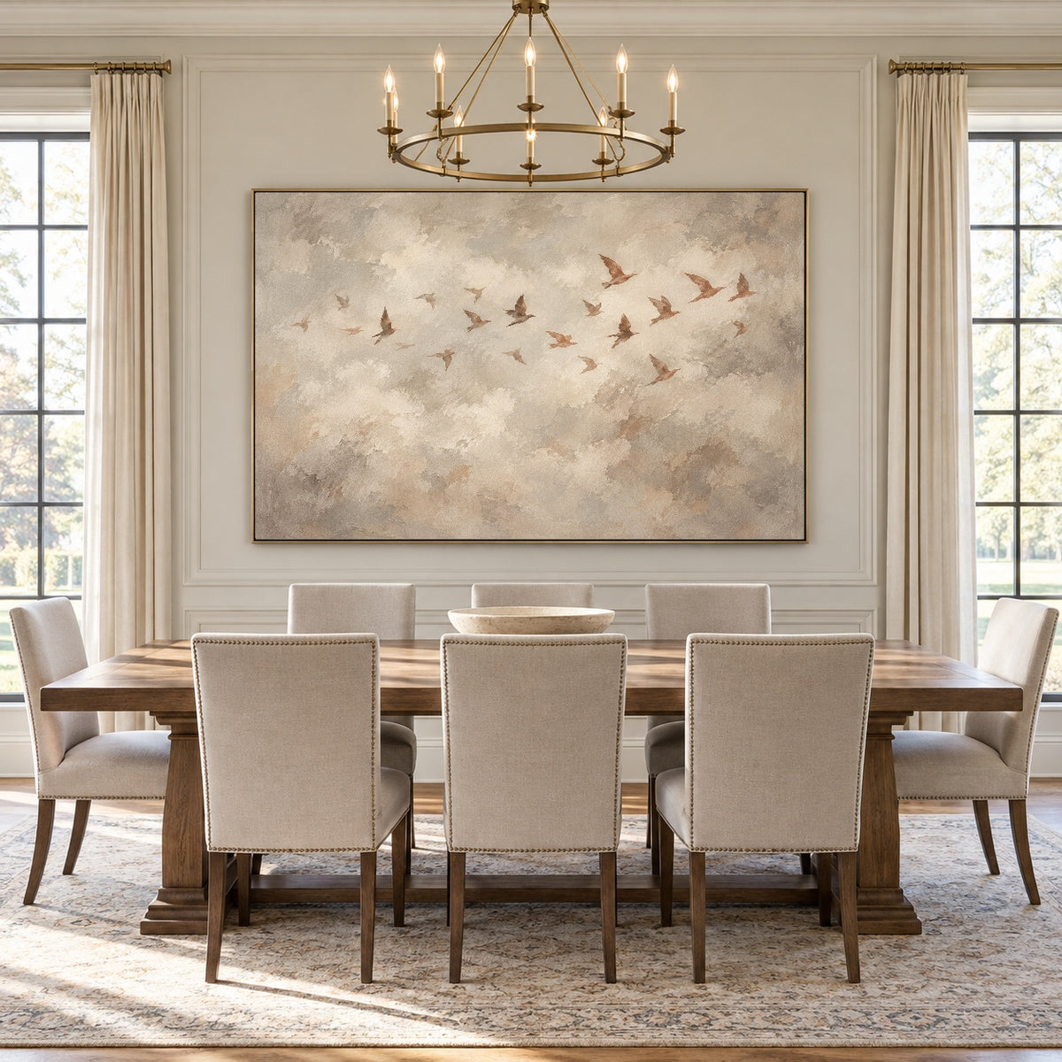 Drifting Into Gentle Light - interior setting 04 - expressive contemporary art painting