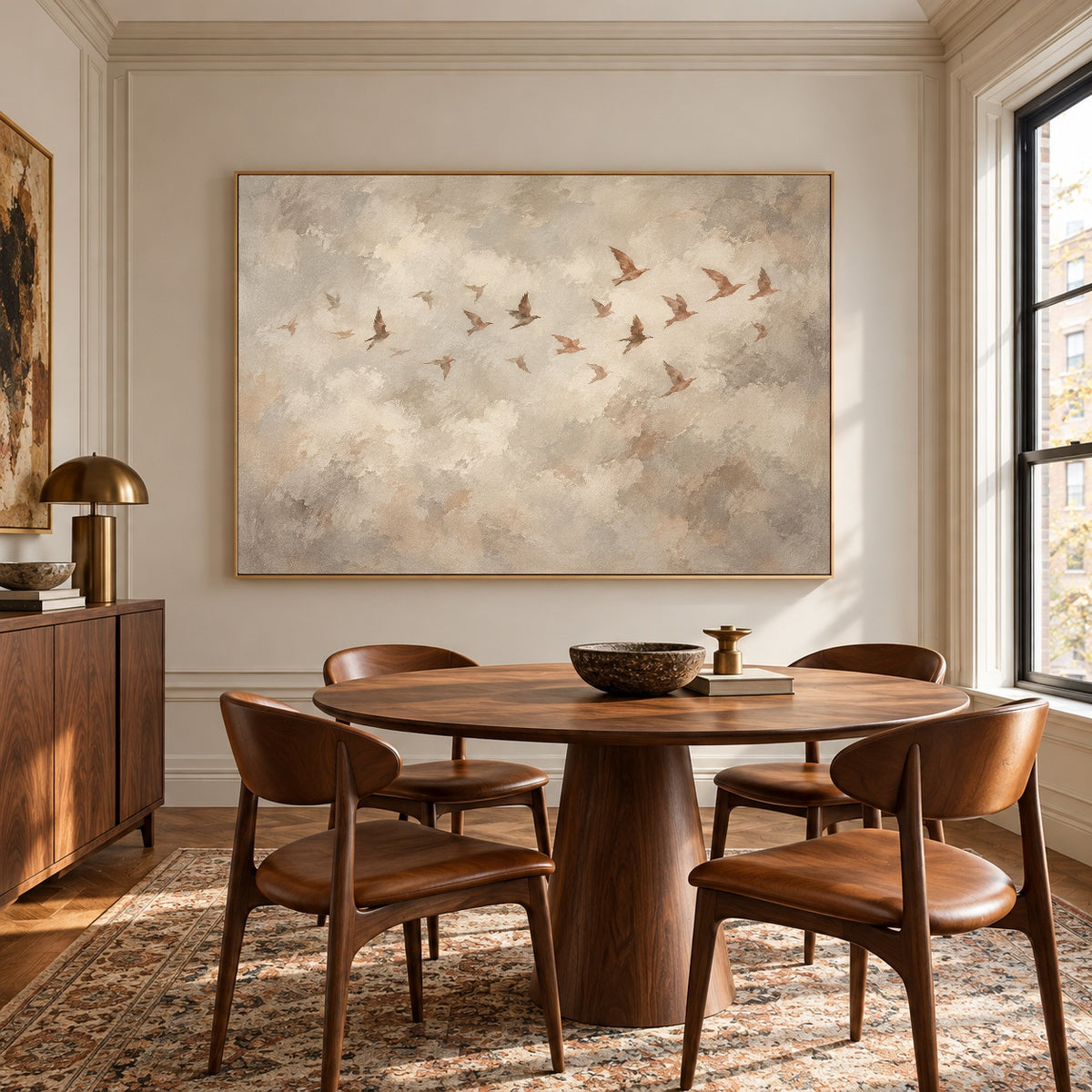 Drifting Into Gentle Light - interior setting 07 - expressive contemporary art painting