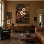 Flowers After Candlelight - interior setting 4 - expressive contemporary art painting
