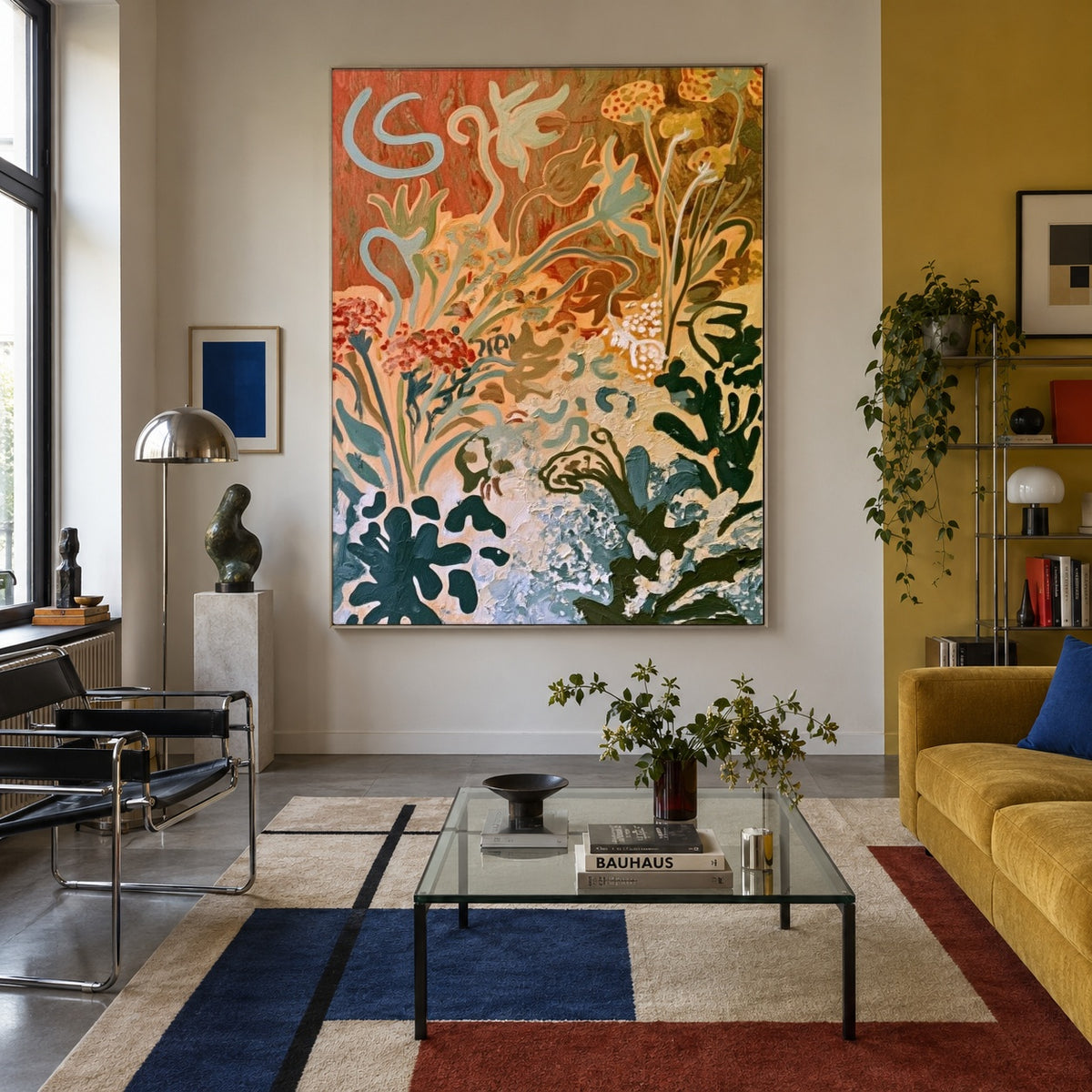 Garden of Restless Lines - front-view living-room hero - expressive contemporary art painting