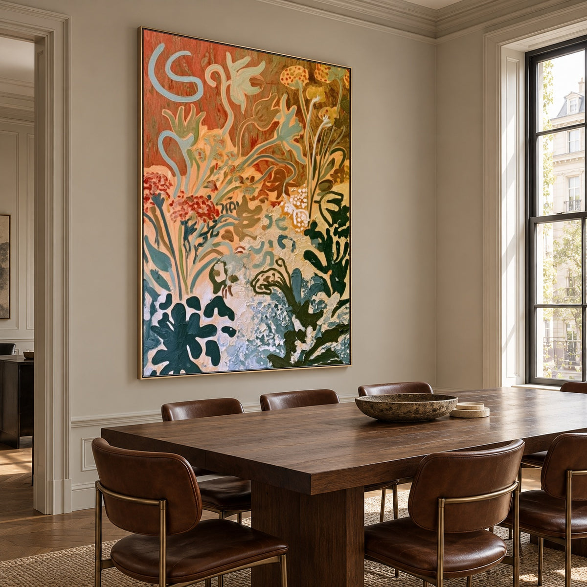 Garden of Restless Lines - oblique view - expressive contemporary art painting