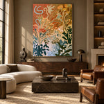 Garden of Restless Lines - interior setting 6 - expressive contemporary art painting