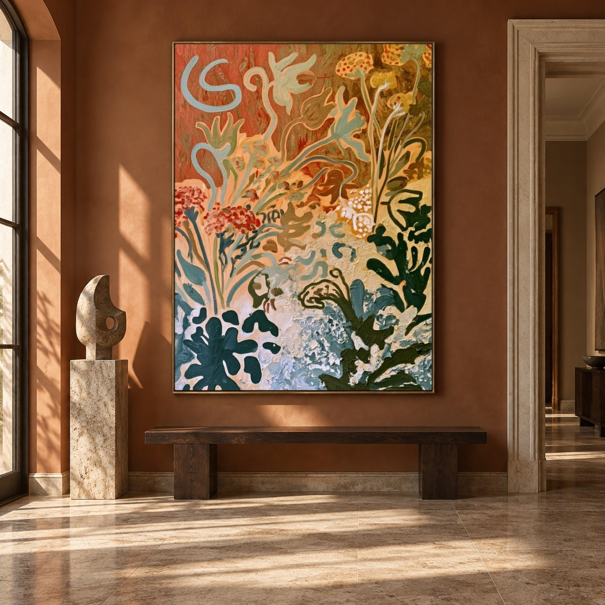 Garden of Restless Lines - interior setting 8 - expressive contemporary art painting