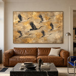 Gold Above the Silence - front view hero - expressive contemporary art painting