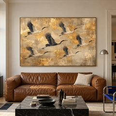 Gold Above the Silence - front view hero - expressive contemporary art painting