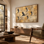 Gold Above the Silence - oblique view - expressive contemporary art painting