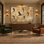 Gold Above the Silence - interior setting 08 - expressive contemporary art painting