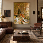 Golden Branches Familiar Pages - interior setting 4 - expressive contemporary art painting