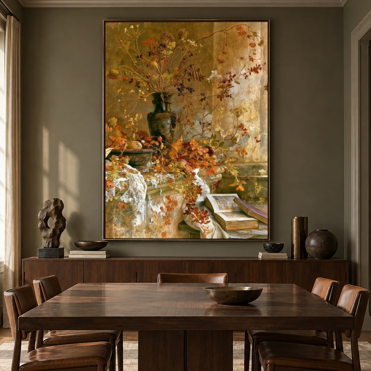 Golden Branches Familiar Pages - interior setting 8 - expressive contemporary art painting