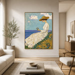 Golden Flowers Ocean Air - front-view living-room hero - expressive contemporary art painting