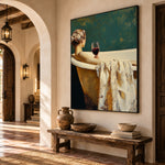 Held by Evening - oblique view - expressive contemporary art painting