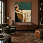 Held by Evening - interior setting 4 - expressive contemporary art painting