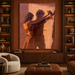 Held in the Waltz - front-view living-room hero - expressive contemporary art painting