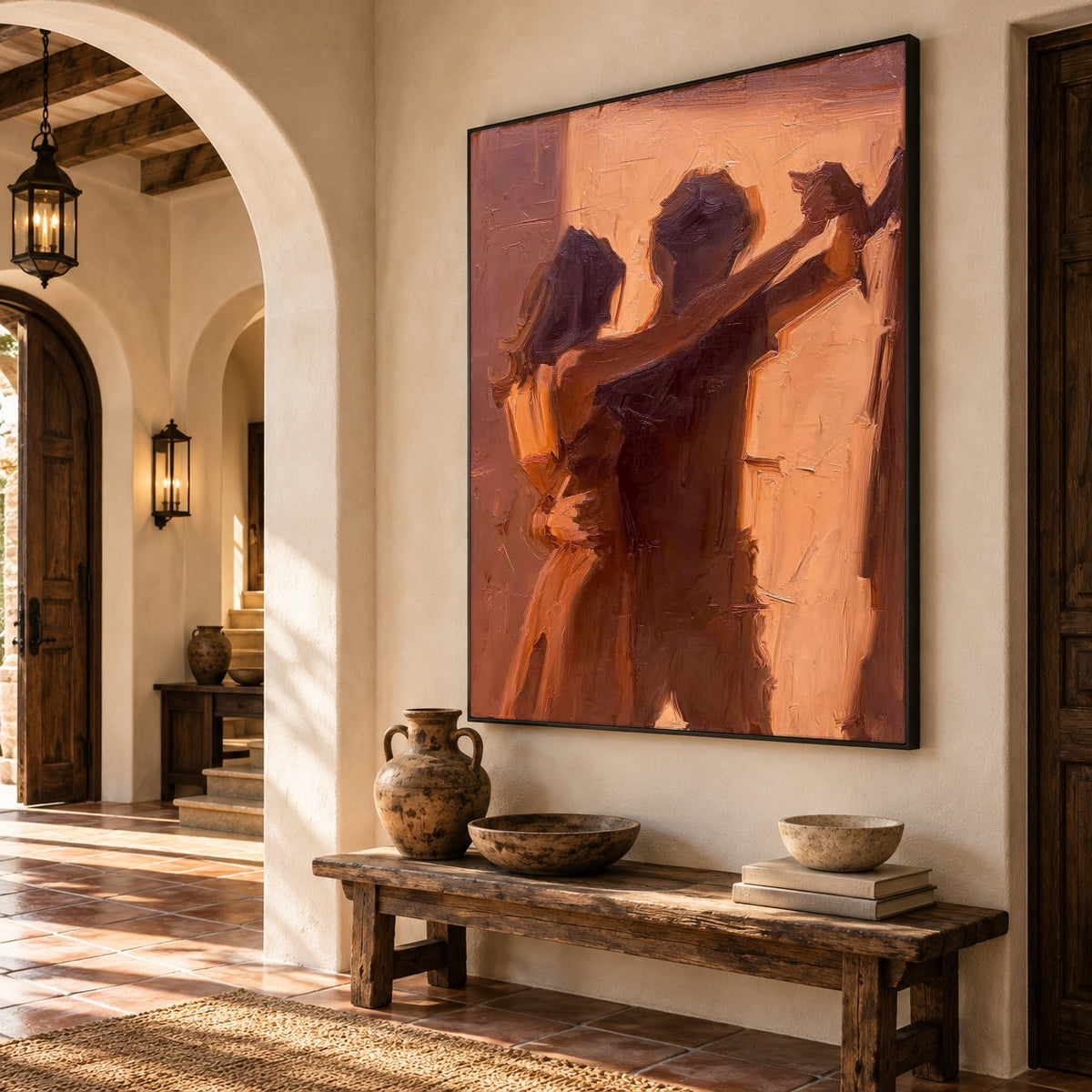 Held in the Waltz - oblique view - expressive contemporary art painting