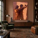 Held in the Waltz - interior setting 4 - expressive contemporary art painting