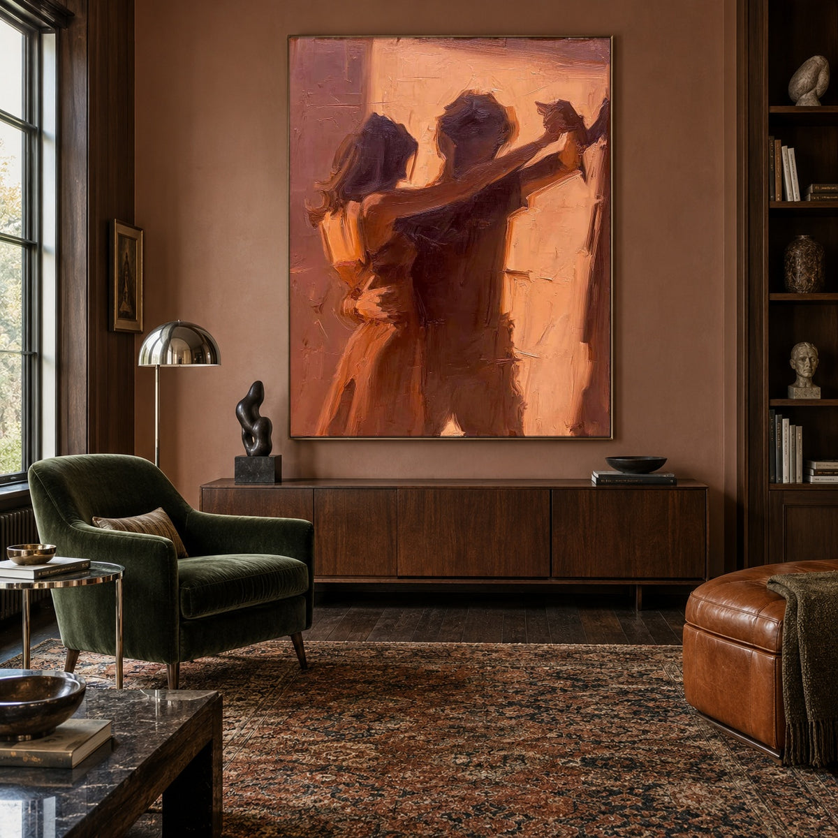Held in the Waltz - interior setting 4 - expressive contemporary art painting