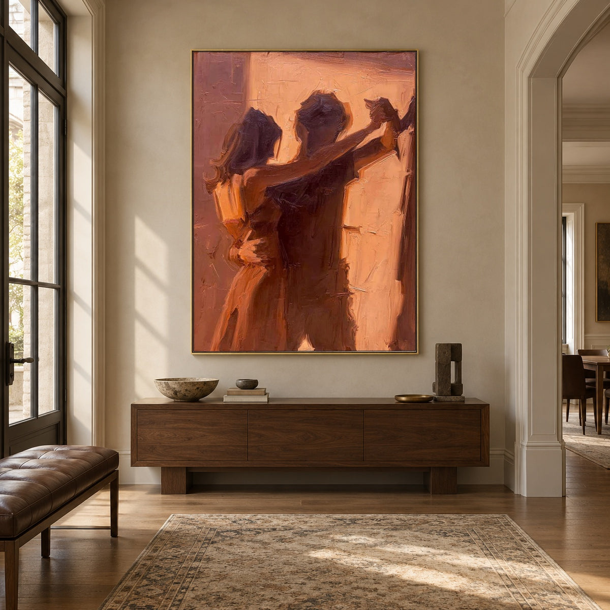 Held in the Waltz - interior setting 5 - expressive contemporary art painting