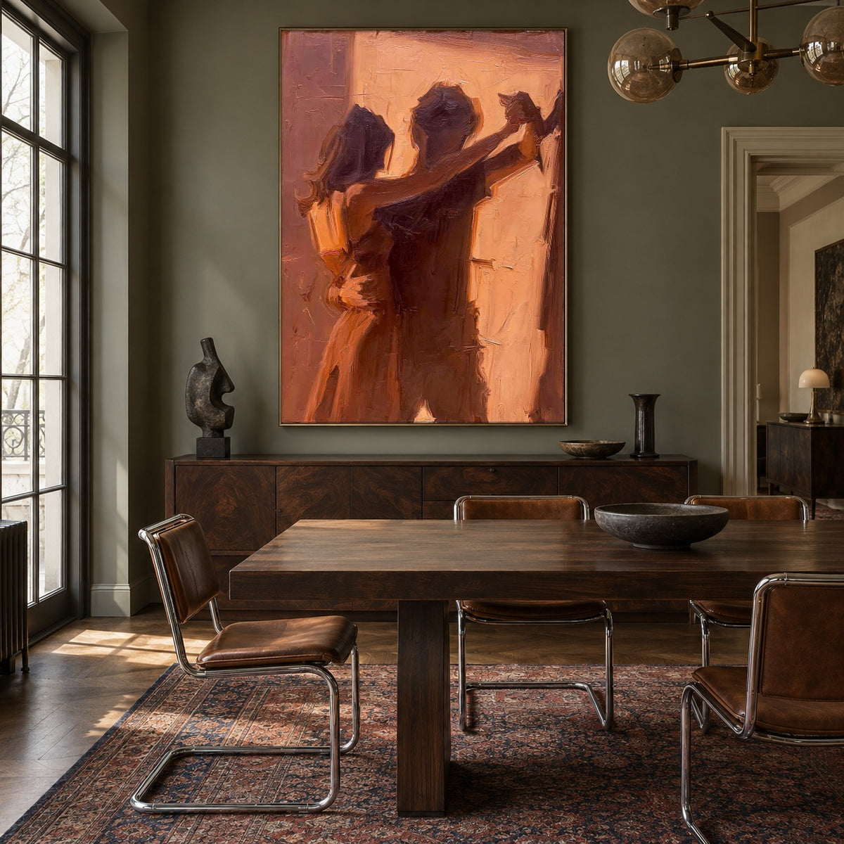Held in the Waltz - interior setting 6 - expressive contemporary art painting