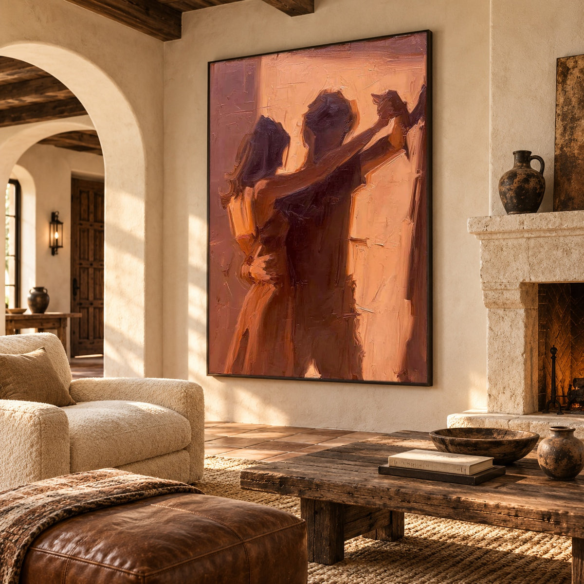 Held in the Waltz - interior setting 7 - expressive contemporary art painting