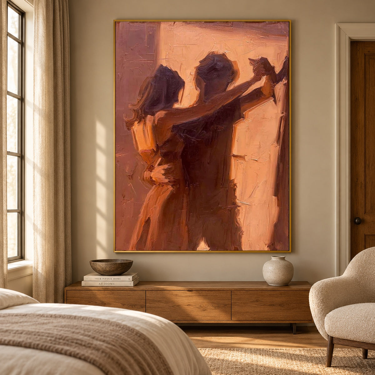 Held in the Waltz - interior setting 8 - expressive contemporary art painting