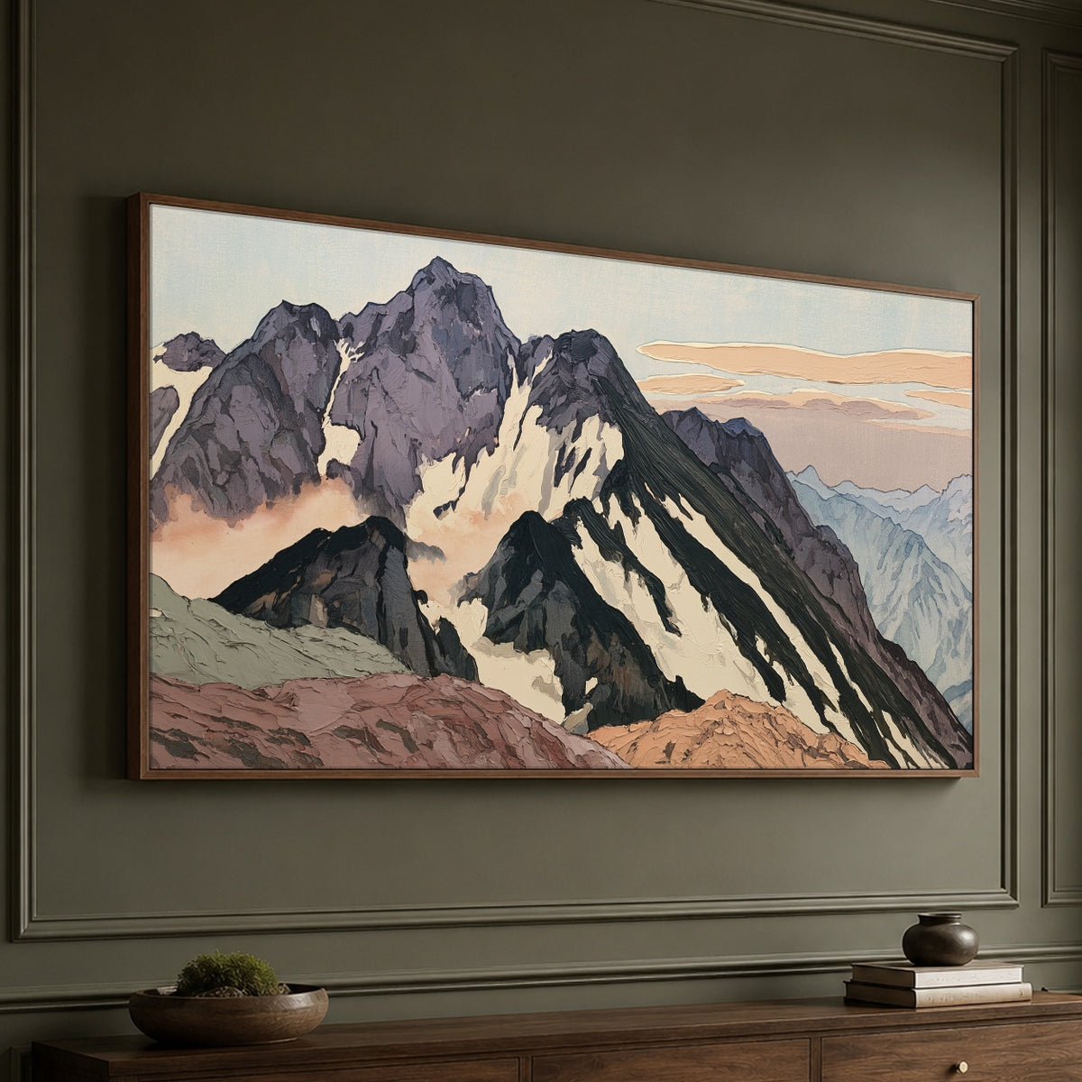 High Country Stillness - oblique view - expressive contemporary art painting