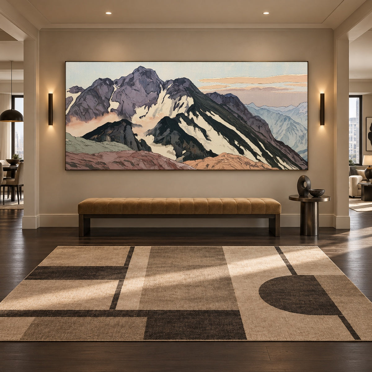 High Country Stillness - interior setting 8 - expressive contemporary art painting