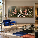 Hollyhock Evening Chorus - interior setting 4 - expressive contemporary art painting