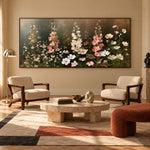Hollyhock Evening Chorus - interior setting 5 - expressive contemporary art painting