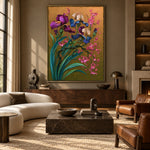 Iris in Amber Air - interior setting 3 - expressive contemporary art painting