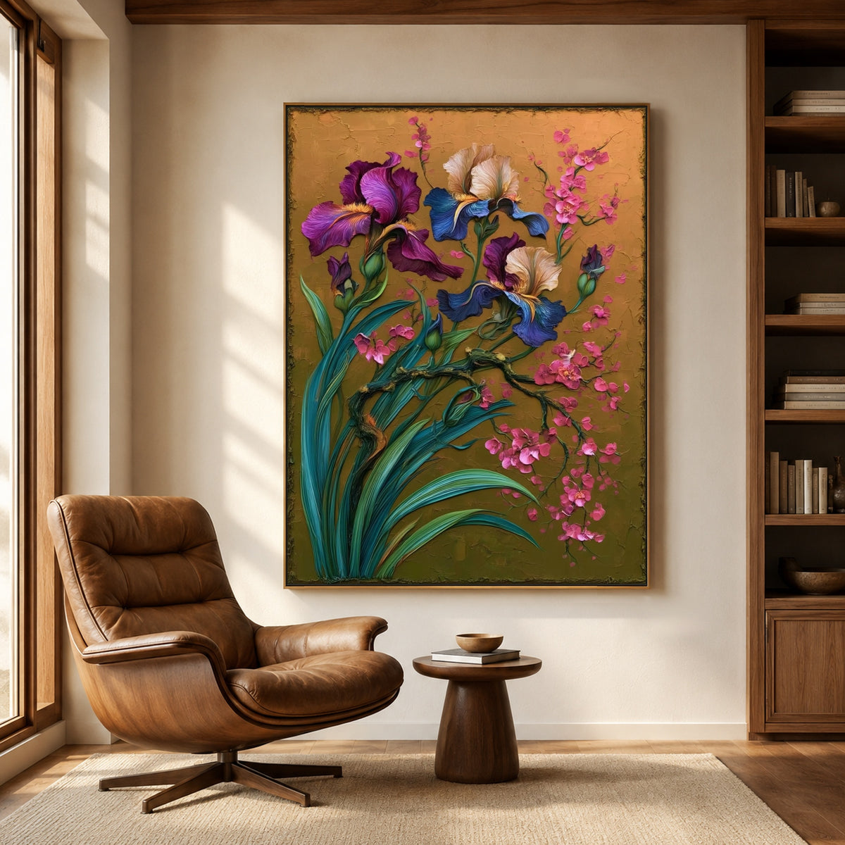 Iris in Amber Air - interior setting 4 - expressive contemporary art painting