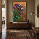 Iris in Amber Air - interior setting 5 - expressive contemporary art painting