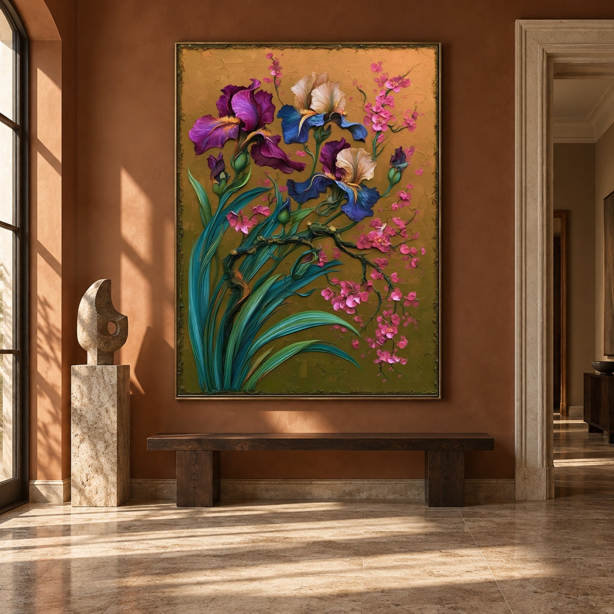 Iris in Amber Air - interior setting 7 - expressive contemporary art painting