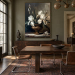 Ivory Iris Bronze Bowl - interior setting 6 - expressive contemporary art painting