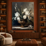 Ivory Iris Bronze Bowl - interior setting 7 - expressive contemporary art painting