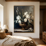 Ivory Iris Bronze Bowl - interior setting 8 - expressive contemporary art painting