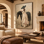 Ivory Ribbon Companion - interior setting 7 - expressive contemporary art painting