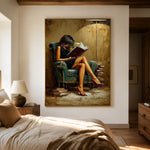 Lamplit Literary Hours - interior setting 6 - expressive contemporary art painting