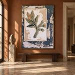 Leaf on Weathered Paper - interior setting 7 - expressive contemporary art painting