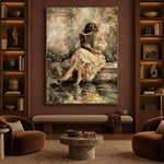 Lost Within Green Pages - front-view living-room hero - expressive contemporary art painting