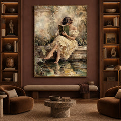 Lost Within Green Pages - front-view living-room hero - expressive contemporary art painting