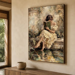 Lost Within Green Pages - oblique view - expressive contemporary art painting