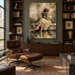 Lost Within Green Pages - interior setting 3 - expressive contemporary art painting