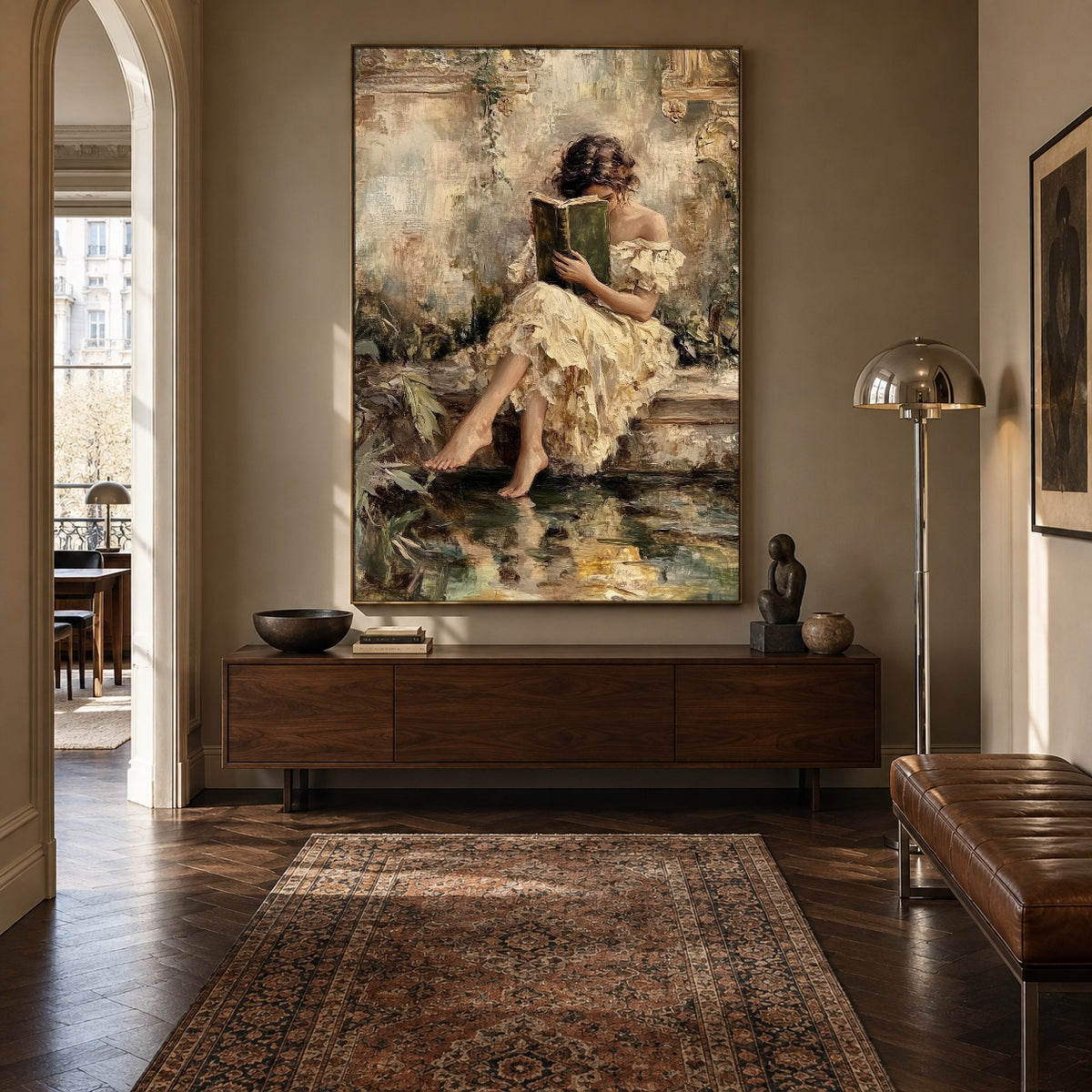 Lost Within Green Pages - interior setting 4 - expressive contemporary art painting