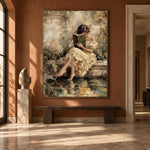 Lost Within Green Pages - interior setting 7 - expressive contemporary art painting