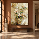 Magnolia in Golden Glass - interior setting 7 - expressive contemporary art painting